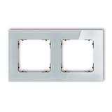 ICON Ramka uniwersalna podwójna kwadratowa - efekt szkła (ramka: szara; spód: czarny) szary