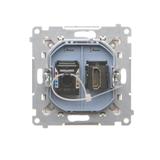 Simon 55 Gniazdo HDMI+RJ45 kat.6 Szampański mat