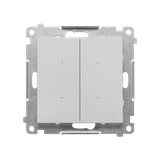 Simon 55 SWITCH D – Sterownik przyciskowy oświetleniowy podwójny sterowany smartfonem Aluminium mat