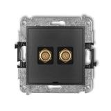 ICON Mechanizm gniazda antenowego podwójnego typu F (SAT) pozłacany, bez pola opisowego grafitowy