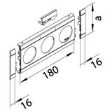 tehalit.WA Maskownica potrójna z polem opisowym ABS bezhalogenowy czerwony GB080313020 HAGER