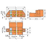 MCS-MIDI Classic wtyk 3-bieg. pomarańczowy raster 7,62 mm /50szt./ WAGO