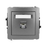 DECO Mechanizm gniazda komputerowego pojedynczego 1xRJ45, kat. 5e, ekranowany, 8-stykowy grafitowy