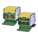Blok rozdzielczy 160A (2x4-50mm2/3x2,5-25mm2+4x2,5-16mm2) żółto-zielony EDBM-1/PE 001102411 ETI