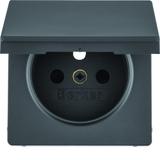 BERKER Q.x Płytka czołowa z przysłonami styków do gniazda z uziemieniem z pokrywą antracyt 396543608