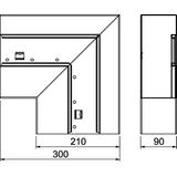 GS-AFF90210RW, Naroże płaskie 90X210 CZ.B.