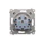 Simon 54 Gniazdo IP44 bez uszczelki 16A z. śrub. klapka transp. srebrny mat *Wymagana uszczelka ramk