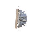 Simon 55 Przycisk zwierny potrójny szybkozłączka Szampański mat