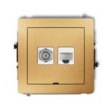 DECO Mechanizm gniazda antenowego poj. typu F (SAT) + gniazda komp. poj. 1xRJ45, kat. 6, 8-stykowy,