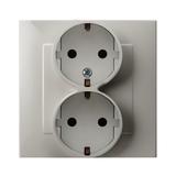 SZAFIR Gniazdo podwójne z uziemieniem schuko - kolor kaszmirowy beż