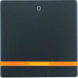 BERKER Q.x Klawisz z pomarańczową soczewką z nadrukiem 0 antracyt aksamit 16246086 HAGER