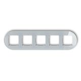 ICON Ramka uniwersalna pięciokrotna okrągła - efekt szkła (ramka: szara; spód: biały) szary