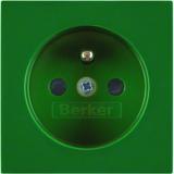 BERKER B.X/S.1 Płytka czołowa z przysłonami styków do gniazda z uziemieniem zielony 3965768963 HAGER