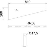 AW 80/81, WSPORNIK ŚCIENNY 810MM FT