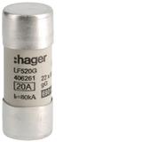 Wkładka bezpiecznikowa cylindryczna CH-22 22x58mm gG 20A 500VAC LF520G HAGER