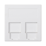 Simon Connect Płytka S500 2x RJ z osłonami ITT CANNON czysta biel