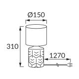 Lampka stołowa LINDA E14 GOLD/WHITE