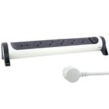 PRZEDŁUŻACZ PREMIUM, OBROTOWY, 6X2P+Z, Z PRZEWODEM 3.0 METRA 3X1.5 MM2 - BIAŁY/GRAFITOWY, Legrand