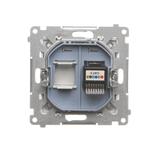 Simon 55 Gniazdo telefoniczne pojedyncze RJ12 Aluminium mat