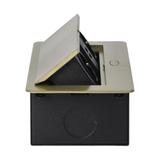 Gniazdo meblowe wpuszczane w blat z płaskim frezowanym rantem i ładowarką USB 2x2P+Z 2xUSB mosiąd OR