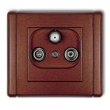 FLEXI Gniazdo abonenckie RTV-SAT końcowe 1,5dB brązowy metalik