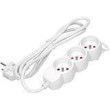 Przedłużacz 3x2P+Z,1,4m, 3x1mm2, biały