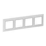 Valif:Ramka x4 Biała/Chrom 754034 LEGRAND