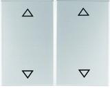 BERKER K.5 Klawisze nadrukowany symbol strzałki do łącznika 2-klawiszowego aluminium 14357203 HAGER