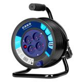 Przedłużacz bębnowy, 4 gniazda 2P+Z, kabel PVC H05VV-F 3x1.5mm2, 30m, termik, przesłony torów prądow