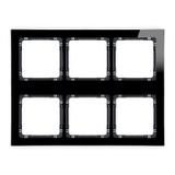 DECO Ramka modułowa 6 krotna (3 poziom, 2 pion) - efekt szkła (ramka czarna; spód czarny)