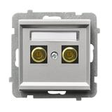 SONATA Gniazdo głośnikowe pojedyncze - kolor srebro mat GGN-1R/m/38