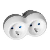 Rozgałęźnik 2x2P+Z, biało-szary OR-AE-13238 ORNO