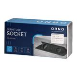 Gniazdo meblowe wpuszczane w blat z płaskim frezowanym rantem i ładowarką USB, 2x2P+Z (Schuko),2x US OR-GM-9034(GS)/B ORNO