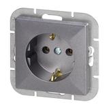 Gniazdo pojedyncze podtynkowe 2P+Z Schuko Pearl, 16A, 250V, PT-17P, antracyt OR-OE-7705(GS)/A ORNO