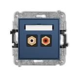 ICON Gniazdo podwójne RCA (typu cinch - biały i czerwony pozłacany) navy blue 64IGRCA-2 KARLIK