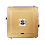 DECO Mechanizm gniazda antenowego pojedynczego typu F (SAT) niklowany, bez pola opisowego złoty