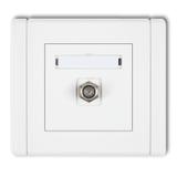 FLEXI Gniazdo antenowe pojedyncze typu F (SAT) pozłacane biały