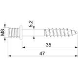 KOŁKI OBO Z GW.DREWNA M 8X35