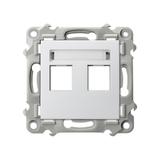 SZAFIR Obudowa gniazda podwójnego typu Keystone prosta - kolor biały