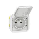 NOWE PLEXO - GNIAZDO 2P+Z ZACISKI AUTOMATYCZNE MECHANIZM 16 A - 250 V~ BIAŁE