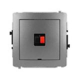 DECO Mechanizm gniazda głośnikowego pojedynczego, bez pola opisowego grafitowy