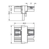 WINSTA rozgałęźnik typu T 4-torowy 1 x wtyk / 2 x gniazdo czarny