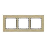 DECO Ramka uniwersalna potrójna - aluminium szczotkowane (ramka: kolor mosiężny; spód: grafitowy) mo
