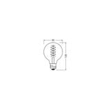 Lampa LED Vintage 1906 GOLD 95 dim 4,8W/822 szkło przezroczyste E27