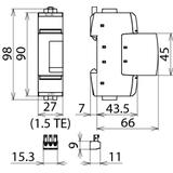Ogranicznik przepięć typu 2, guard SE DC, 1-bieg. Uc 60 V DC 972115 DEHN