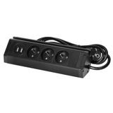 Gniazdo meblowe z uchwytem na telefon ładowarką USB i przewodem 1,5m 3x2P+Z 2xUSB (typ A 2,4A) FS-15