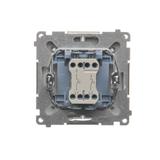 Simon Basic Przycisk podwójny zwierny dwuobwodowy: 2 wejścia 2 wyjścia 16A szybkozłączka srebrny mat