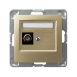 IMPRESJA Gniazdo antenowe typu F pojedyncze - kolor złoty metalik