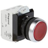 OSMOZ KOMPLET Z PODŚWIETLENIEM - GŁÓWKA PŁASKA CZERWONA 230 V + UCHWYT + 1R+1Z, Legrand