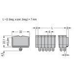 listwa zaciskowa 2-przewodowa 2,5mm2 6-torowa szara stopki montażowe /50szt./ WAGO